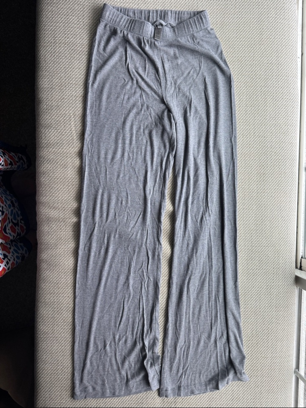 SKIMS Gray Ribbed Lounge Pant - XS